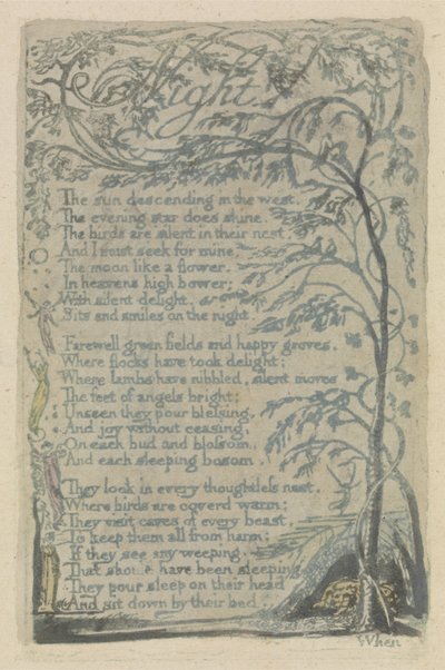 Night, plate 29 from Songs of Innocence, 1789 by William Blake